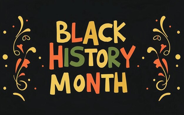 Photo black history month hand drawn illustration background