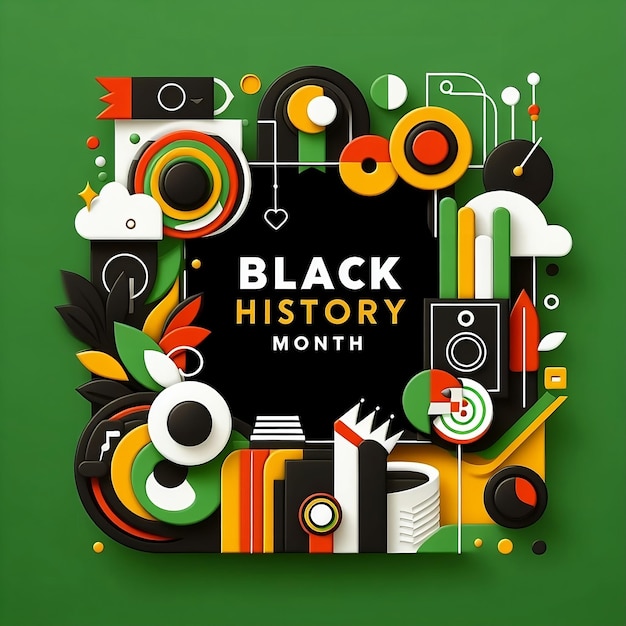 Photo black history month modern and creative social media post with colors