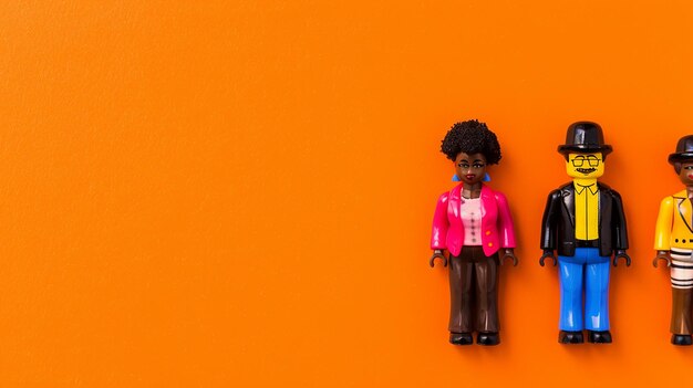 Black History Toys on Orange Background