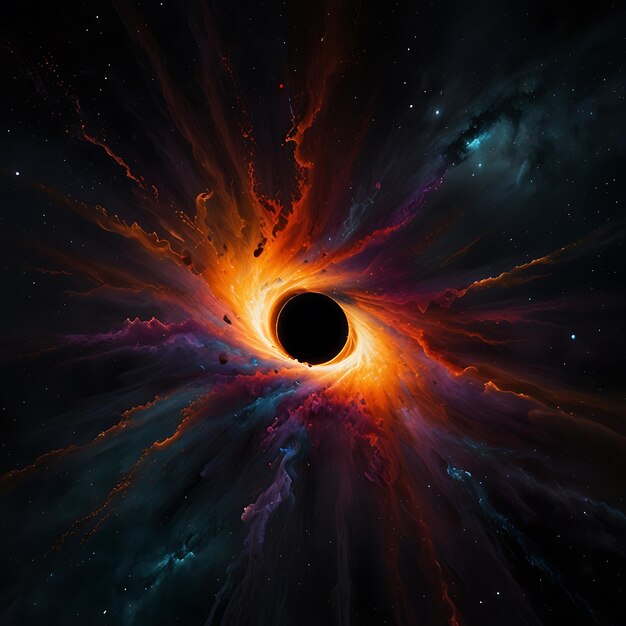 Photo a black hole in the center of a star that has a hole in it