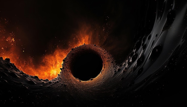 A black hole Digital black hole in space illustration