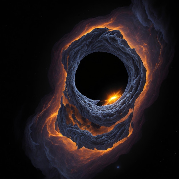 Black hole swallowing nebula and aliens