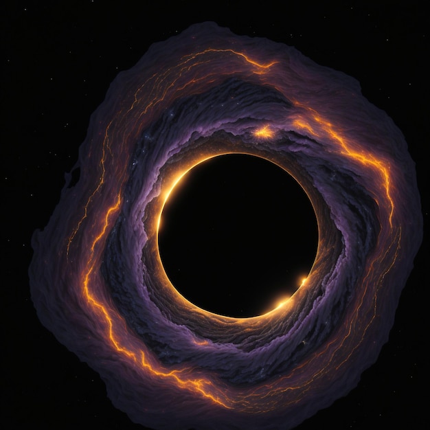 Black hole swallowing nebula and aliens