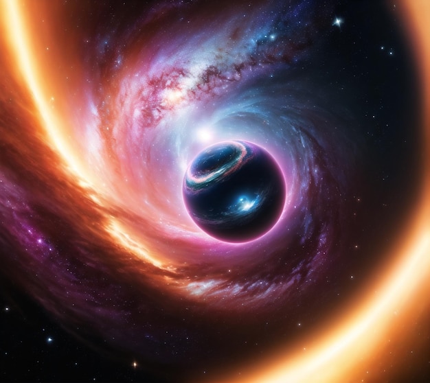 A black hole in the universe with a black hole in the center.