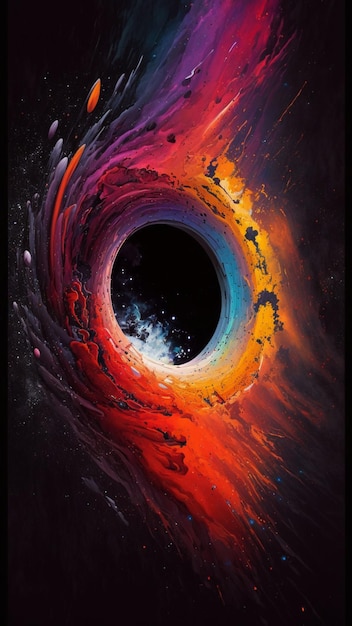 Black hole wallpaper, colorful black role, wallpaper galaxy