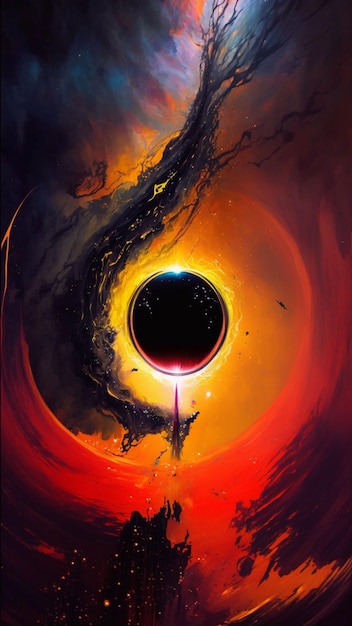 Black hole wallpaper, colorful black role, wallpaper galaxy