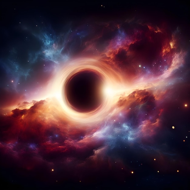 Black hole with a bright color realistic