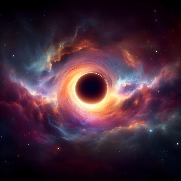 Black hole with a bright color realistic