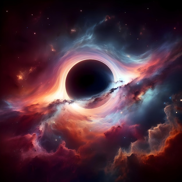 Black hole with a bright color realistic