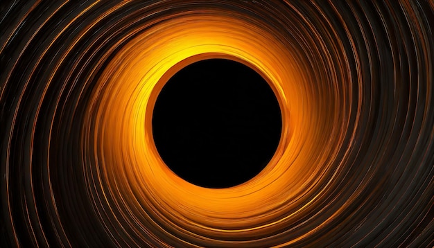 Photo a black hole with a bright orange swirl around it