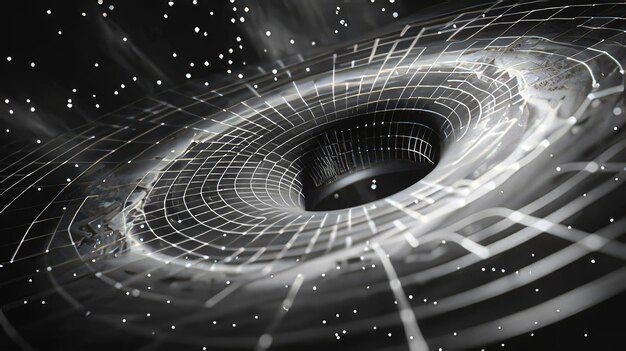 Photo a black hole with a spiral pattern