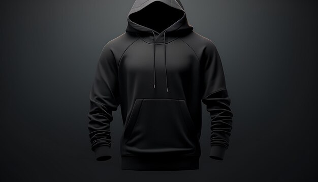 black hoodie mock up with black pants