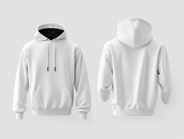 Photo black hoodie mockup front and back view