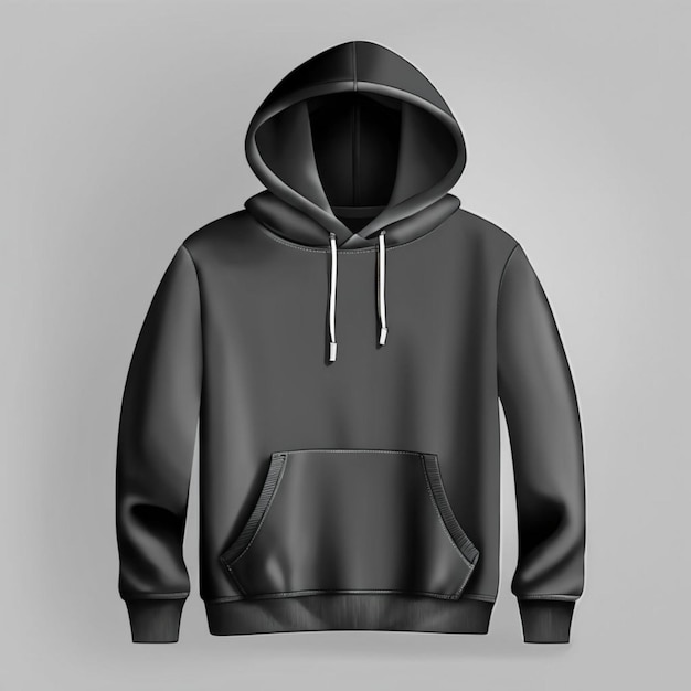 a black hoodie with a white logo on it