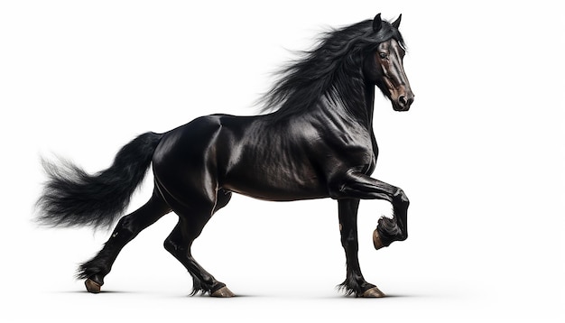 Black Horse in Full Gallop Frontal Elevation