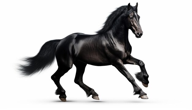 Black Horse in Full Gallop Frontal Elevation