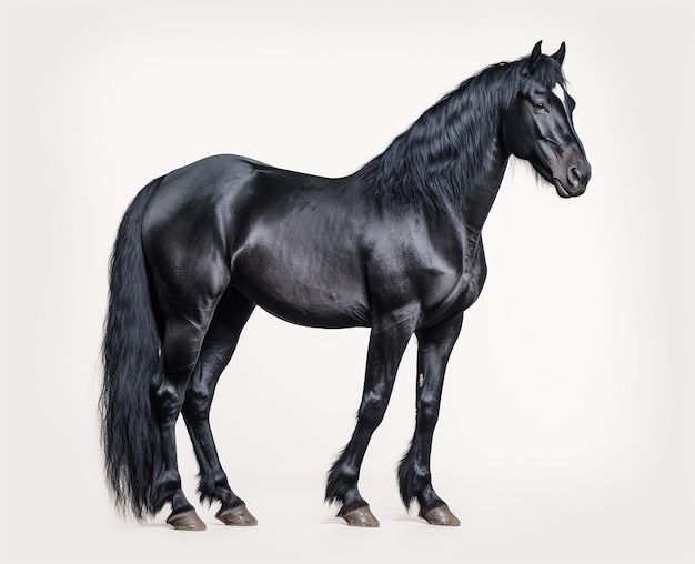 black horse isolated