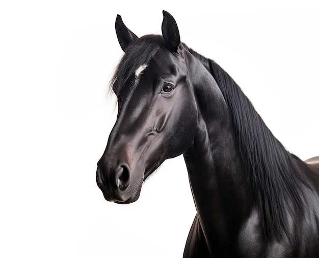 black horse isolated