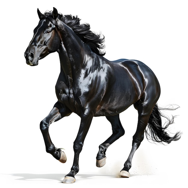 Black horse running on white background hyper realis 1719178561 3