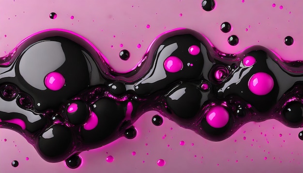 Black hyper glossy ferrofluids light pink background