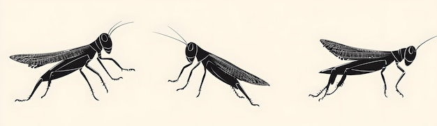 Photo a black insect has a long neck