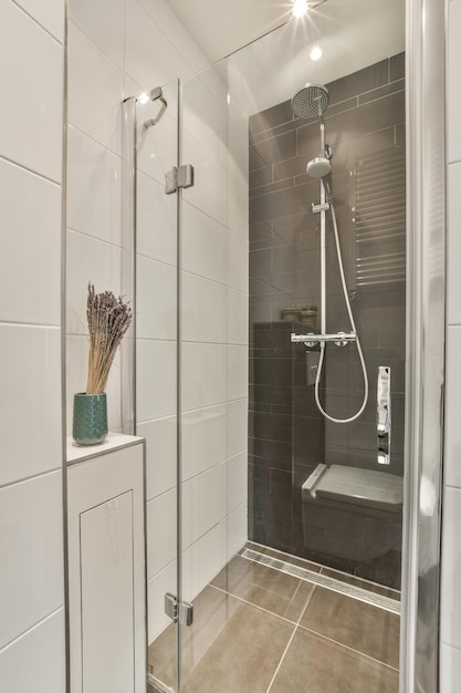 Black interior of modern toilet