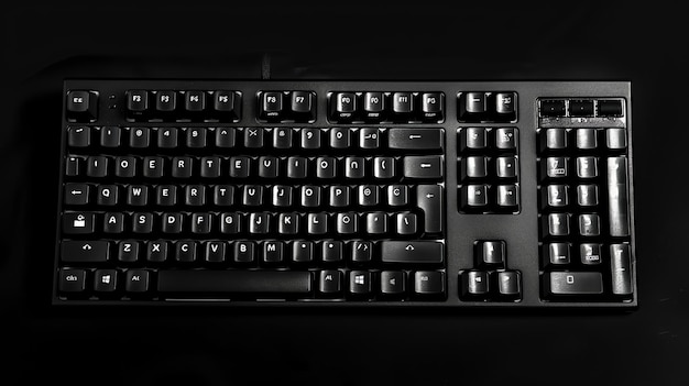 Photo black keyboard on a black surface