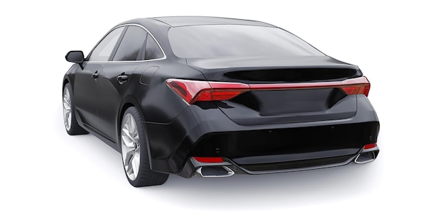 Black large business sedan for work and family 3D illustration