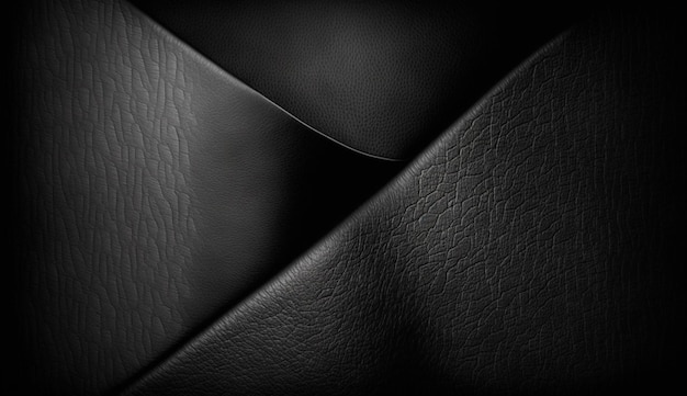 A black leather bag with a black background