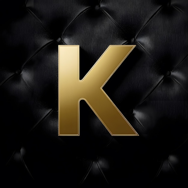 Photo a black leather chair with a gold letter k on it