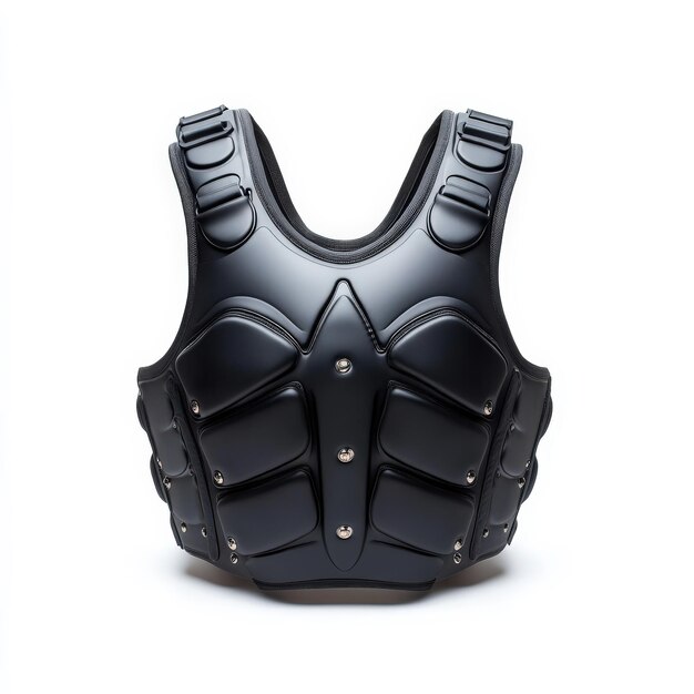 Black leather chest armor with metal studs