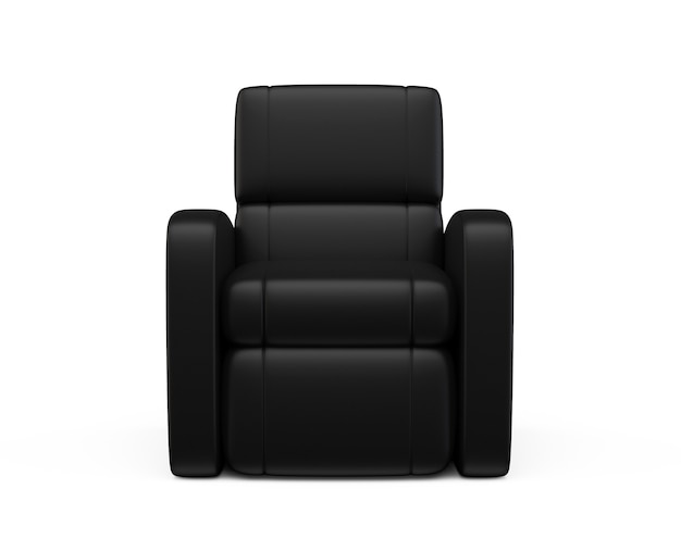 black leather luxury armchair 3d render isolated on white background comfortable chair illustration