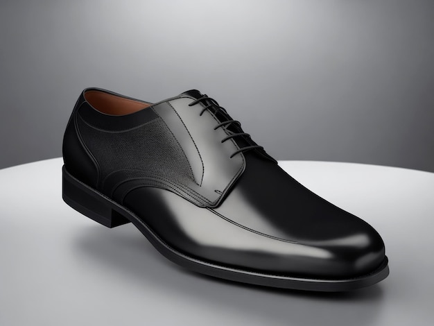 Black leather office shoe