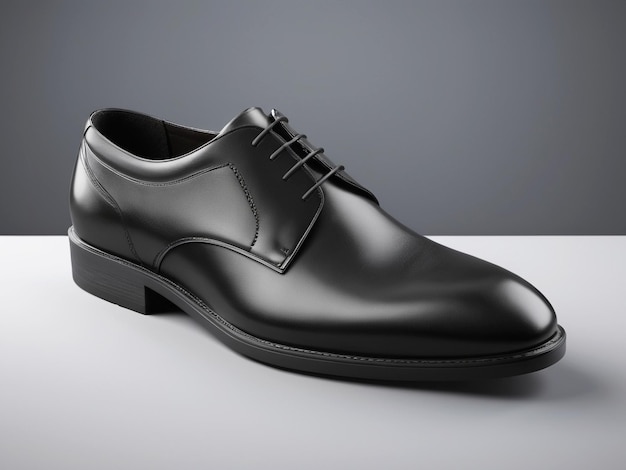 Black leather office shoe