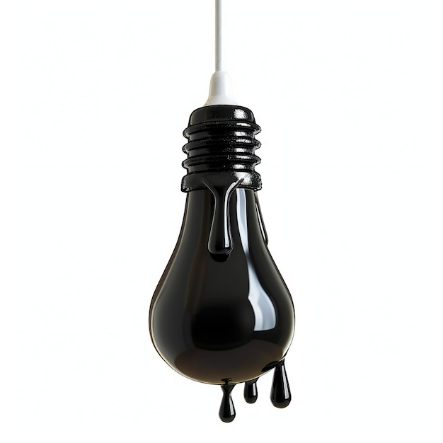 Black lightbulb isolated on white background render