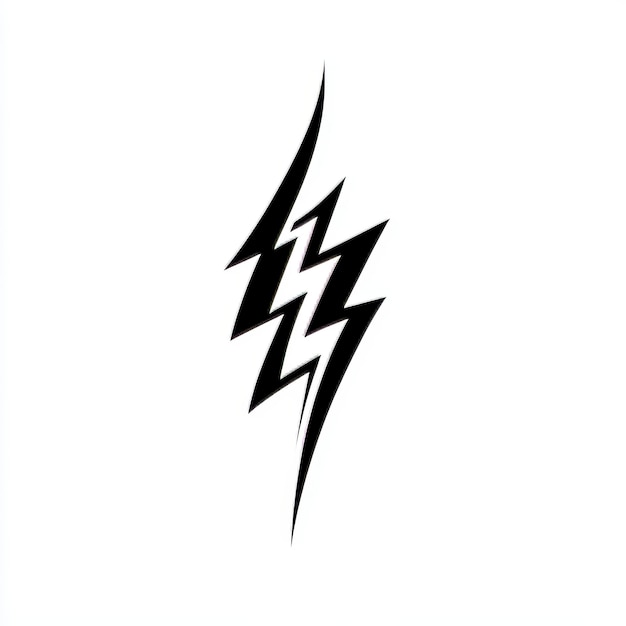 Black lightning bolt on white background Power symbol Vector illustration