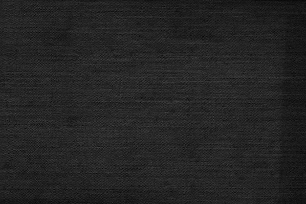 Black linen fabric texture as canvas background