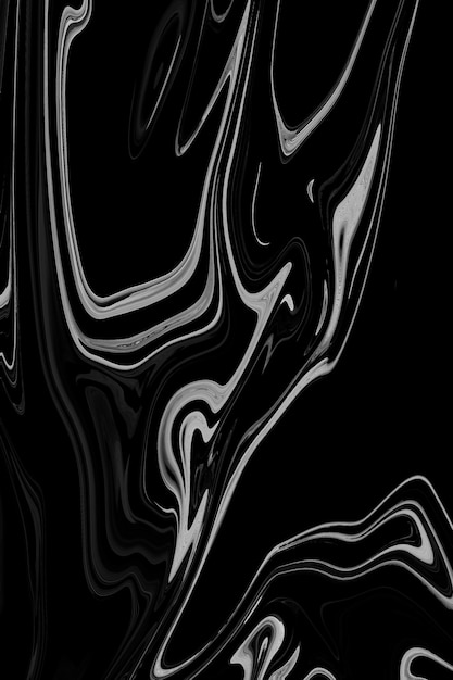 Black liquid marble background abstract flowing texture experimental art