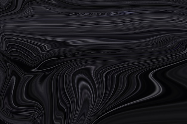 Black liquid marble background abstract flowing texture experimental art