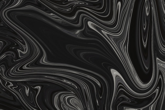 Black liquid marble background handmade acrylic paint