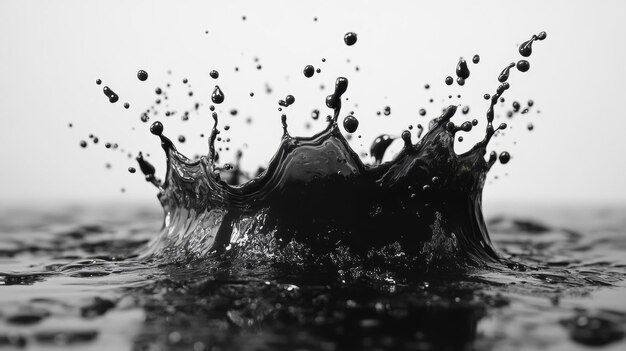 Black Liquid Splash Generative AI