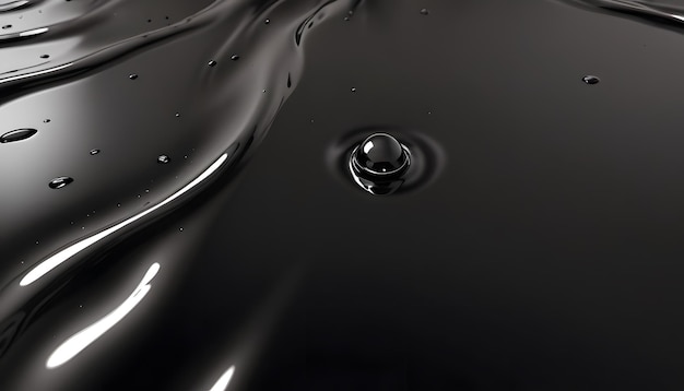 Photo black liquid with a single drop