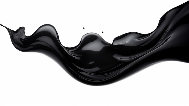 Photo a black liquid with a splash of black paint on it