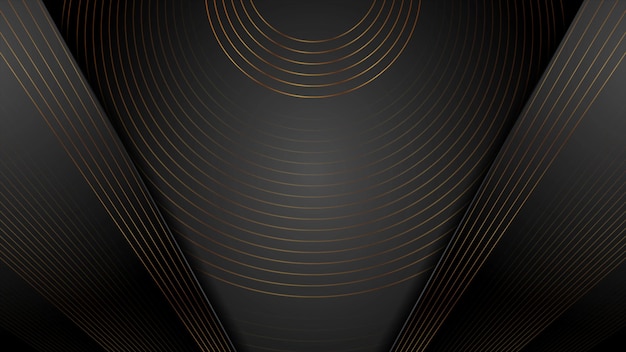 Black luxury corporate design with golden lines