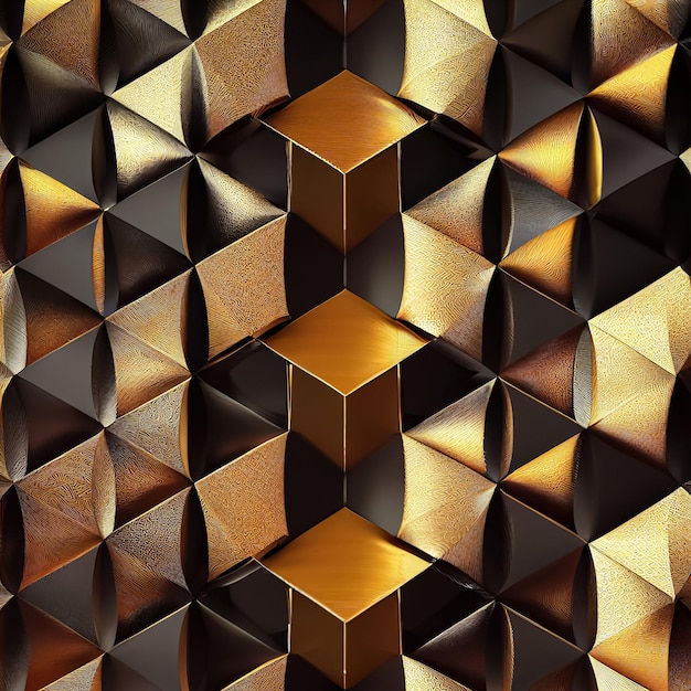 Black luxury gold metallic background Abstract geometric premium design backdrop 3D illustration