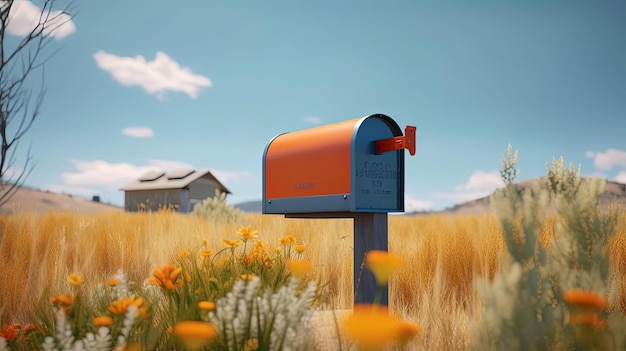 black mailbox in front of home in summer