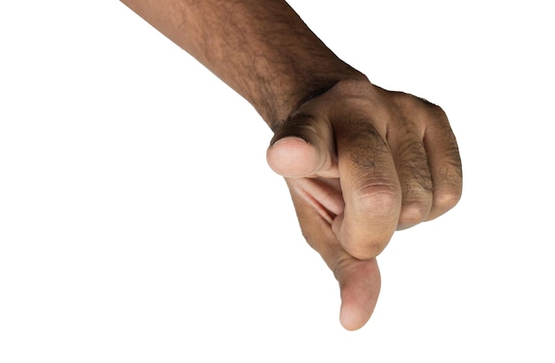 Black Male Hands Isolated on White