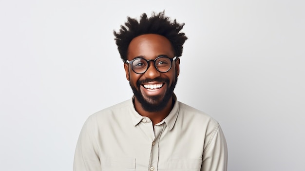 Black man laughing satisfied customer image