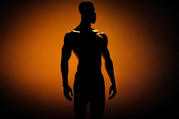 black man silhouette with power pose, black lives matter campaign