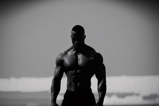 black man silhouette with power pose, black lives matter campaign